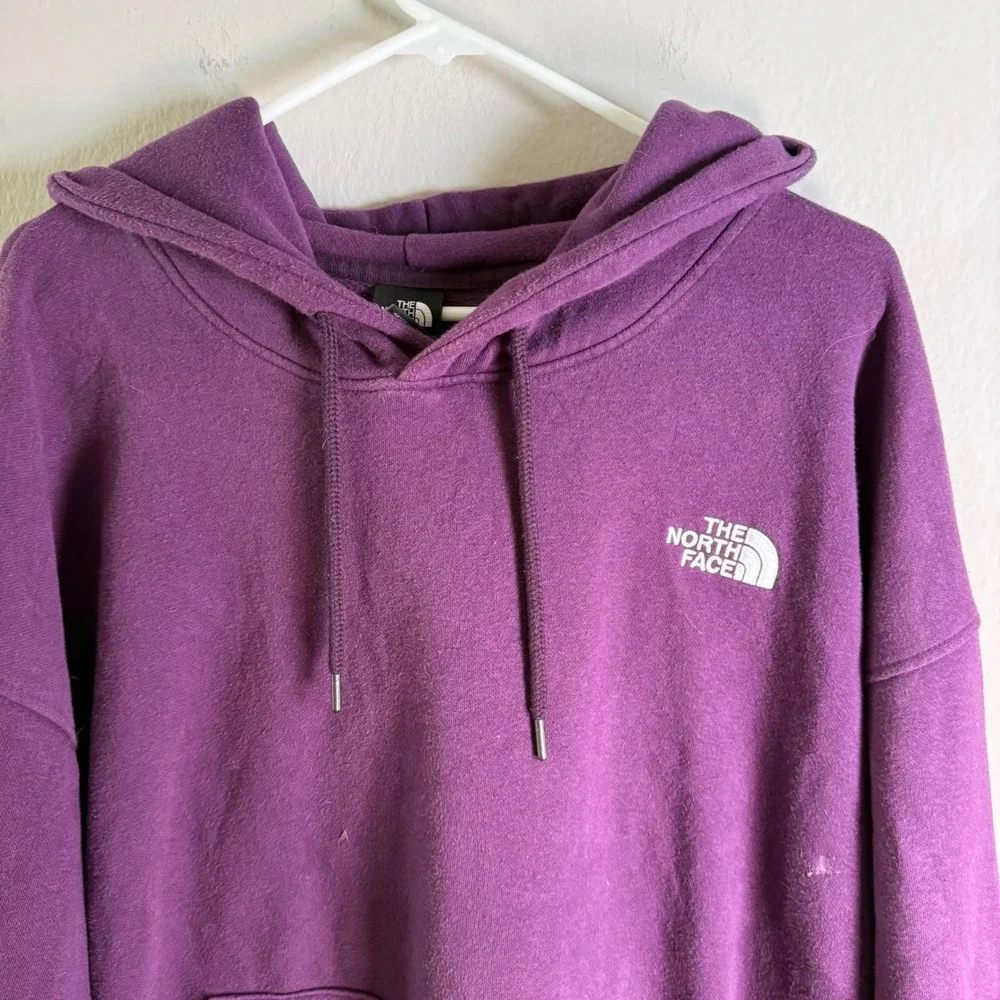 The North Face Mens Purple Pullover Hoodie XXL Embroidered Logo‎ Sweatshirt